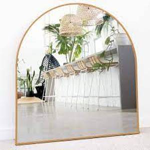 lot 2795 image: Half Oval Mirror With Gold Frame, 31.75x33.75