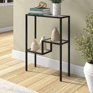 lot 7082 image: 3 Glass Shelf Display Shelf