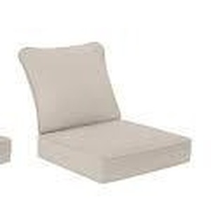 lot 7083 image: 2 Piece Hampton Bay Outdoor Chair Cushions Tan