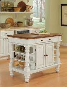 lot 2724 image: Homestyles Kitchen Island, Cream