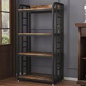 lot 1141 image: Lovemanxi 4 Tier Kitchen Bakers Rack Rustic Brown
