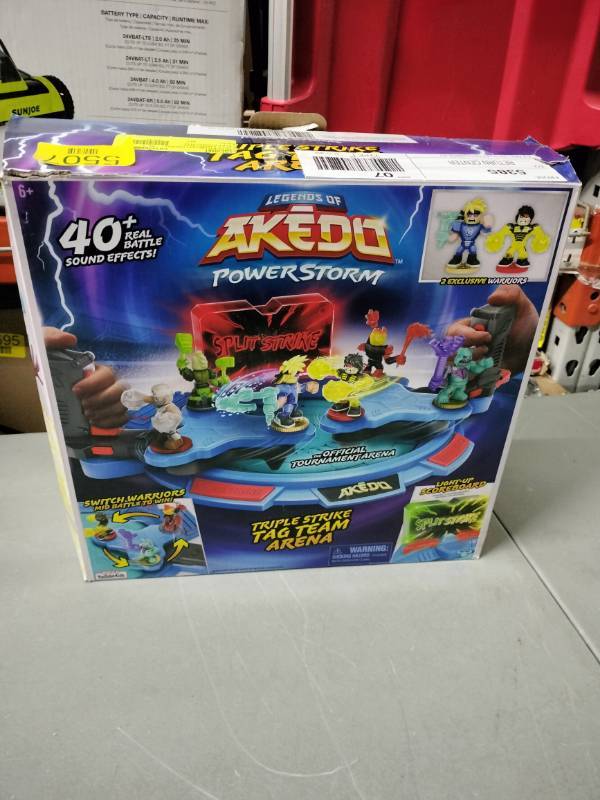 Akedo Powerstorm Triple Strike Tag Team Arena With 40+ Battle Sound  Effects, Light Up Scoreboard And 2 Battling Warriors Exclusive To The  Playset, Boys, Ages 6+ 