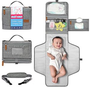 lot 18959 image: Portable Changing Pad with Shoulder Strap - Detachable Travel Changing Pad - Fully Padded, Lightweight & Waterproof - Diaper Changing Pad - Baby Shower Gifts - Changing Mat (27x22)