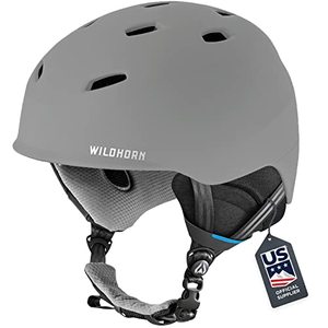 lot 18960 image: WildHorn Outfitters Drift Snowboard & Ski Helmet - Unisex Performance Snow Sports Helmet w Adjustable Ventilation , Stone Gray, Medium