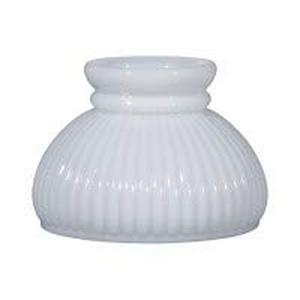 lot 18971 image: B&P Lamp� 6 Cased White Glass Ribbed Student Shade in Pure White Glass for Vintage Style Table Lamps
