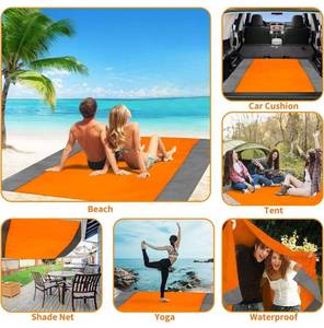 lot 18975 image: ISOPHO Beach Blanket,Picnic Blankets Waterproof Sandproof for 4-7 Adults, Oversized Lightweight Beach Mat, Portable Picnic Mat, Sand Proof Mat for Travel,Camping, Hiking, Packable wBag 95x108