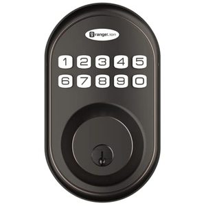 lot 18990 image: OrangeLion Keyless Entry Deadbolt Lock, Electronic Keypad Door Lock, Auto Lock, 1 Touch Locking, 20 User Codes, Easy to Install, Oil Rubbed Bronze