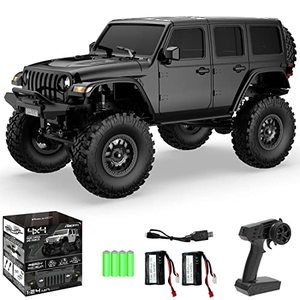lot 18997 image: RACENT 124 RC Crawler 4WD Off Road All Terrain RC Monster Truck Rock Climbing with led Light Waterproof Hobby Grade Toys for Adults with 2 Batteries (787-1 Black)