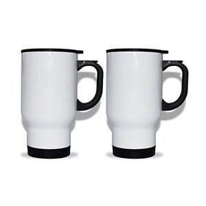 lot 19003 image: RETERMIT 2 Pack Sublimation Stainless Travel Mug Blank Travel Mug for Dye Sublimation Heat Press Sublimation Blanks (White)