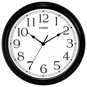 lot 19006 image: HYLANDA Wall Clock 12 Inch, Black Round Kitchen Wall Clocks Battery Operated Silent Non-Ticking, Retro Vintage Rustic Clock