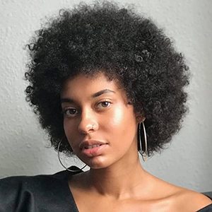 lot 19028 image: Plecare Afro Wigs for Black Women Human Hair Short Afro Curly Wig, Afro Kinky Curly Wig