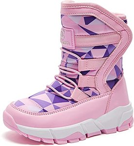 lot 19040 image: GUBARUN Boys Girls Snow Boots Winter Non-Slip Cold Weather Shoes(Toddler 9-Pinkish Purple)