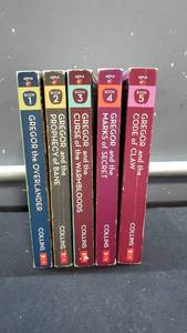 lot 19055 image: The Underland Chronicles Complete Set, Books 1-5 Gregor the Overlander, Gregor and the Prophecy of Bane, Gregor and the Curse of the Warmbloods, Gregor and the Marks of Secret, and Gregor and the Code of Claw