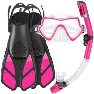 lot 19067 image: Mifanstech Snorkeling Gear for Adults, Snorkel Set Anti-Fog Anti-Leak, Panoramic View Diving Mask & Dry Top Snorkel, Adjustable Snorkel Fins with Travel Bag for Snorkeling Scuba Diving