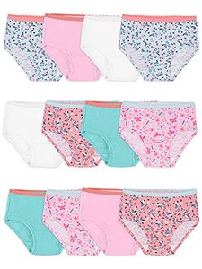 lot 19077 image: Fruit of the Loom Toddler Girls Tag-Free Cotton Underwear, Brief-12 Pack-Assorted Colors, 2-3T