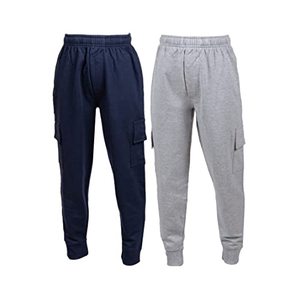 lot 19084 image: chopper club Boys Track Pants or Boys Joggers in Cotton Medium Thick Fabric Regular Fit Pack of 2 Sweatpants 18 Navy Grey