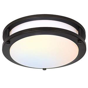 lot 19093 image: 13 inch Flush Mount LED Ceiling Light Fixture, 2700K3000K3500K4000K5000K Adjustable Ceiling Lights, Oil Rubbed Bronze Saturn Dimmable Lighting for Hallway Bathroom Kitchen or Stairwell, ETL Listed