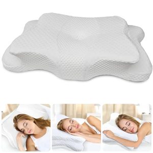lot 19104 image: 5X Pain Relief Cervical Pillow for Neck and Shoulder Support,Hollow Design Cervical Memory Foam Pillows, Orthopedic Ergonomic Neck Pillow,Contour Bed Pillow for Side Back Stomach Sleeper