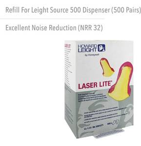 lot 19108 image: Honeywell Home Howard Leight by Laser Lite High Visibility Disposable Foam Earplug Refill for Leight Source 500 Dispenser, -500 Pairs (LL-1-D), MagentaYellow