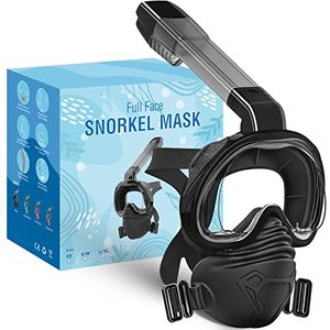 lot 19109 image: TREONYIA Snorkel Mask with Latest Dry Top Breathing System, Fold 180 Degree Panoramic View Full Face Snorkel Mask with Detachable Camera Mount, Anti-Fog Anti-Leak, Snorkeling Gear for AdultsKids