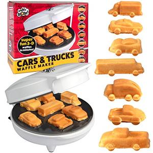 lot 19110 image: Car & Trucks Waffle Maker - Make 7 Different Race Cars, Trucks, and Automobile Vehicle Shaped Pancakes - Electric Non-Stick Pan