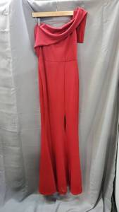 lot 19112 image: Miss Ord Red One Shoulder Dress With Leg Slit, XL