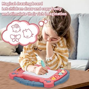 lot 19123 image: HCFJEH Magnetic Drawing Board for Toddlers 1-3, Color Erasable Doodle Writing Pad, Learning Painting Sketch Pad, Best Birthday Easter Christmas Halloween Kids Toy Gifts for Boys and Girls(Blue)