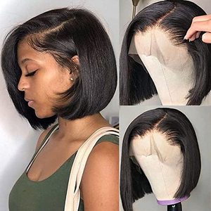 lot 29323 image: UCUVIC Bob Wig Human Hair 13x4 HD Lace Front Wigs for Black Women Human Hair Side Part Frontal Bob Wig, Ailwelia Glueless Short Human Hair Wigs for Black Women Pre Plucked 180% Density 10 Inch