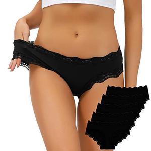 lot 29325 image: ADOVAKKER Womens Underwear Low Rise Lady Micro Smooth Breathable Briefs Hipster Panties Multipack of 5