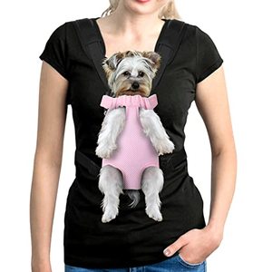lot 29330 image: YUDODO Pet Dog Carrier Backpack Adjustable Dog Front Carrier, Legs Out Easy-Fit Dog Travel Backpack Carrier for Hiking Camping for Small Medium Dogs Cats and Rabbits (Small, Pink)