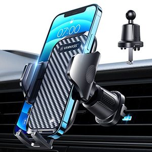 lot 29339 image: VANMASS Upgraded Car Vent Phone Mount Patent Steel-Hook Air Vent Holder Clip Sturdiest Shockproof Universal Mobile Cell Phone Mount Handsfree Stand Cradle for iPhone 14 13 Samsung Galaxy,Black
