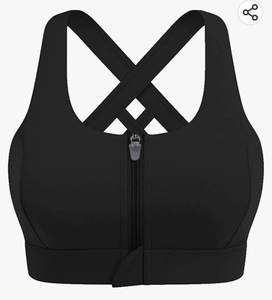 lot 29355 image: COOrun Womens Longline Sports Bra Medium Support Adjustable Straps Crisscross Gym Crop Tank Tops Padded Fitness Workout Medium
