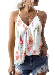 lot 29358 image: Dokotoo Women Drape Front Wrap V Neck Spaghetti Strap Summer Chiffon Camisole Blouses Fashion Sleeveless Tops Sexy Tank Tops for Women Casual Cami Shirts Loose Fit X-Large