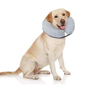 lot 29362 image: BENCMATE Protective Inflatable Collar for Dogs and Cats - Soft Pet Recovery Collar Does Not Block Vision E-Collar (Large, Grey)
