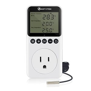 lot 29365 image: KETOTEK Digital Day and Night Thermostat Temperature Controller Plug Outlet, Thermostat Controlled Outlet Plug with DayNight Timer 120V 110V for Reptile Terrarium Greenhouse Heating Cooling