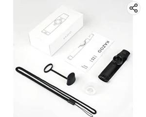 lot 29388 image: Kazoos with 5 extra Membranes, Metal Kazoo with Adjustable Tone for Guitar, Ukulele, Violin, Piano, Keyboard, Easy to Learn Musical Instruments for KidsadultsMusic Lovers. (black)