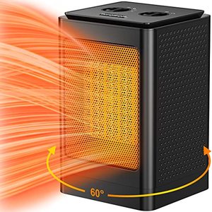 lot 35404 image: Space Heater, 1500W Portable Heater, 60°Oscillating Electric Heater, Heater for Bedroom Office Indoor Use (Black)