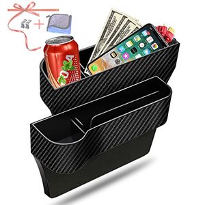 lot 35412 image: Car Seat Gap Filler Organizer, 2 Pack Multifunctional Car Seat Organizer, Auto Console Side Storage Box with Cup Holders 2 Seat Hooks for Drink, Car Organizer Front Seat for Holding Phone, Sunglasses