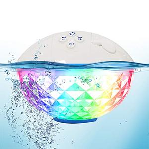 lot 35423 image: Bluetooth Speakers with Colorful Lights, Portable Speaker IPX7 Waterproof Floatable, Built-in Mic,Crystal Clear Sound Speakers Bluetooth Wireless 50ft Range for Home Shower Outdoors Pool Travel.