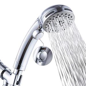 lot 35424 image: DOILIESE High Pressure 6 Setting Shower Head Hand-Held with ONOFF Switch and Spa Spray Mode - Hand Held Shower Head with Handheld Spray - Shower Head with Hose - Chrome