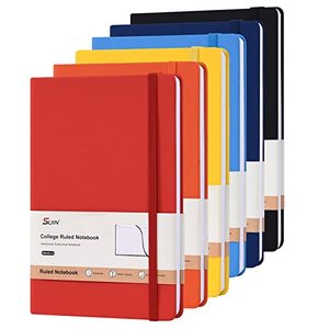 lot 35429 image: SUIN Hardcover-Journal-Notebooks, 6 Packs A5 Lined Journals Notebook for Writing 200 Pages, 8.2 x 5.5 inch, 6 Colors Classic Ruled Notebooks for WorkTravelCollege