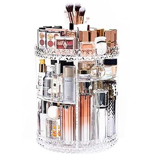 lot 35442 image: DreamGenius Makeup Organizer, 360 Degree Rotating Cosmetic Storage Organizer, 7-Layer Adjustable Makeup Display Case, Fits Jewelry Makeup Brushes and Lipsticks, Clear Acrylic