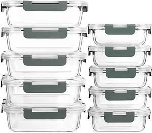 lot 35444 image: 10-PackGlass Meal Prep Containers with Lids-MCIRCO Glass Food Storage Containers with Lifetime Lasting Snap Locking Lids, Airtight Lunch Containers, Microwave, Oven, Freezer and Dishwasher