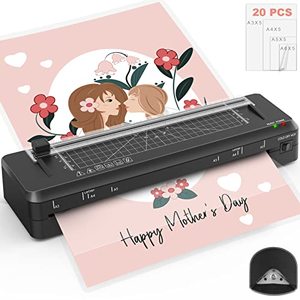 lot 35453 image: Laminator, 13-Inch Thermal Laminator for A3A4 Document, 60S Fast Heating Laminator, 4 In 1 Laminating Machine with 20 Laminating Pouches, Cutter, Protractor, Corner Rounder for Home Office School Use