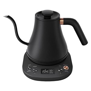 lot 35456 image: Mecity Electric Gooseneck Kettle With LCD Display Automatic Shut Off Coffee Kettle Temperature Control Hot Water Boiler Pour Over Tea Kettle 1200 Watt Quick Heating Electric Tea Pot, 0.8L, Matt Black