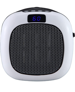 lot 35459 image: 750W Wall Mount Space Heater with Remote Control-12 Hour Timer, Two Heat Settings, Digital Display, Adjustable Thermostat, White