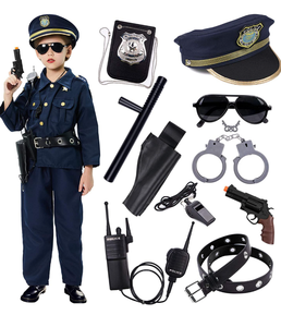 lot 35465 image: Police Costume for Kids Dress Up Set Role Play Officer with Handcuffs Badge Toys