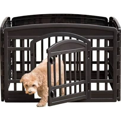 lot 60056 image: IRIS Four Panel Black Dog Playpen