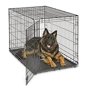 lot 62229 image: MidWest Homes for Pets Newly Enhanced Single & Double Door New World Dog Crate, Includes Leak-Proof Pan, Floor Protecting Feet, & New Patented Features (B01DLS2EYM)