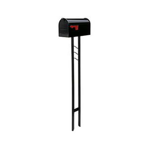 lot 62267 image: Gibraltar Mailboxes Mailbox-To-Go All-in-One Medium Steel Mailbox & Post Combo Black MC11KIT0B